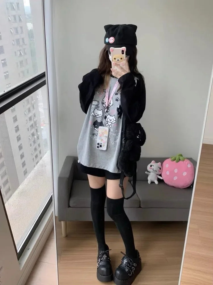 Kawaii Patchwork Hoodie for Trendy Streetwear ATHLEXES