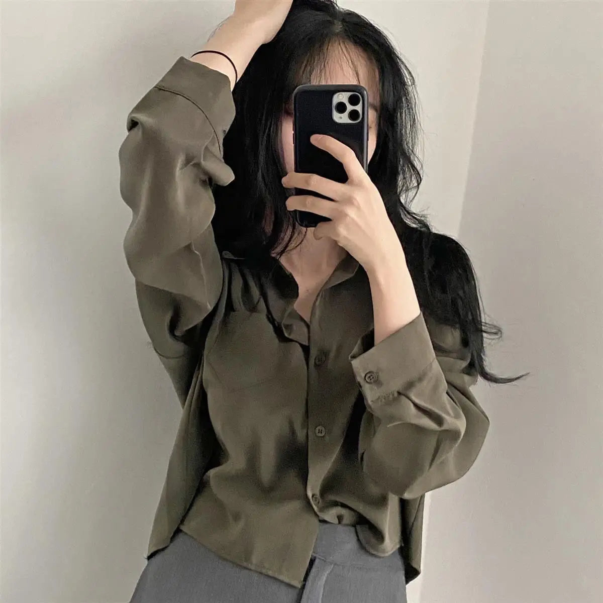 Elegant Casual White Long Sleeve Blouse ATHLEXES