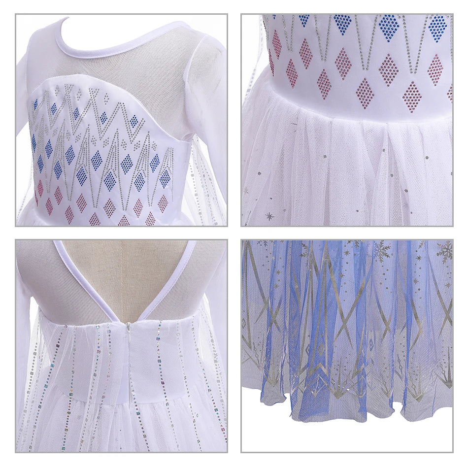 Princess Snow Queen Gown for Girls' Cosplay Magic ATHLEXES
