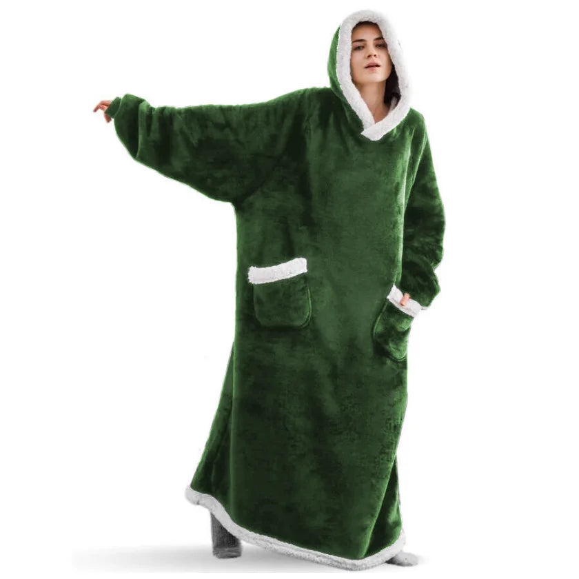 CozySleeve Oversized Flannel Hoodie Blanket for All Seasons ATHLEXES