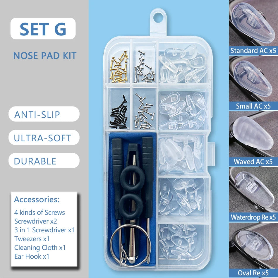 COLOUR_MAX Eyeglasses Repair Kit with Soft Nose Pads ATHLEXES