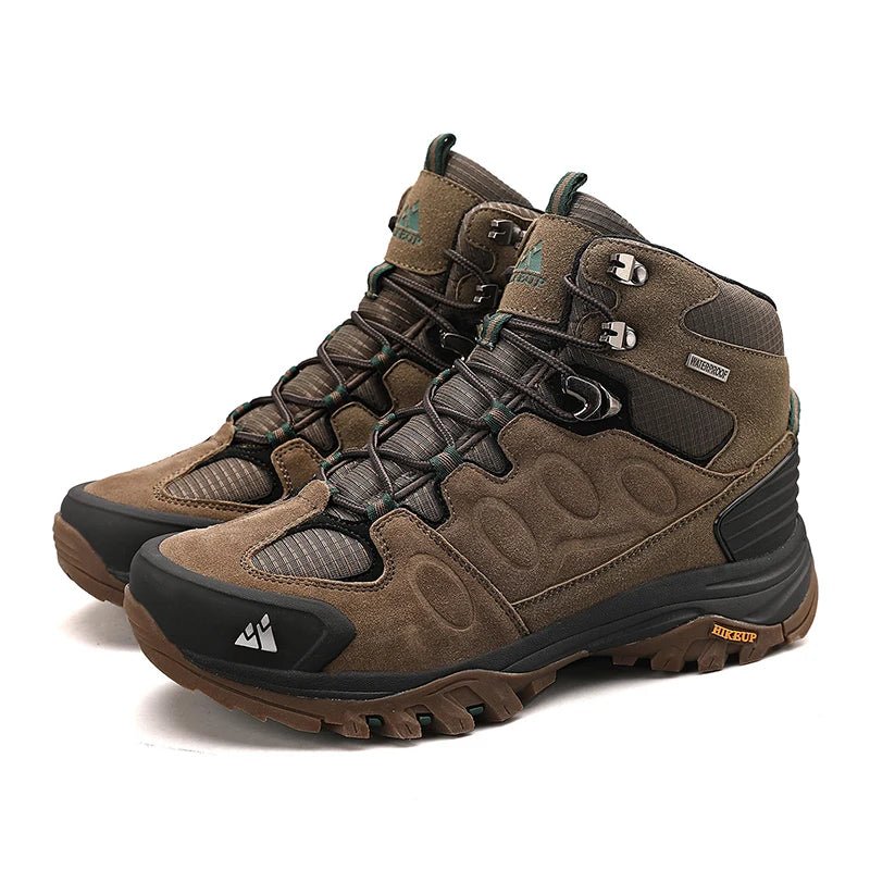 HIKEUP High-Top Men Hiking Boot Winter Outdoor Shoes Lace-Up Non-slip Sports Casual Trekking Boots Man Suede Warm Shoes ATHLEXES