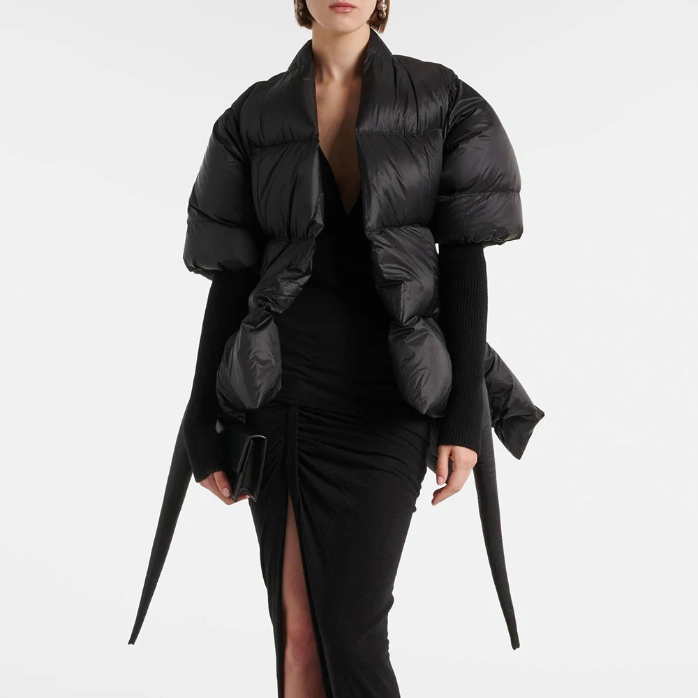 Chic Lace Up Cotton Tunic Coat for Women ATHLEXES