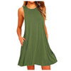 Elegant Summer Pleated Tank Dress with Pockets ATHLEXES