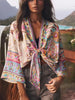 Happie Queens Boho Floral Kimono Bikini Cover-up ATHLEXES