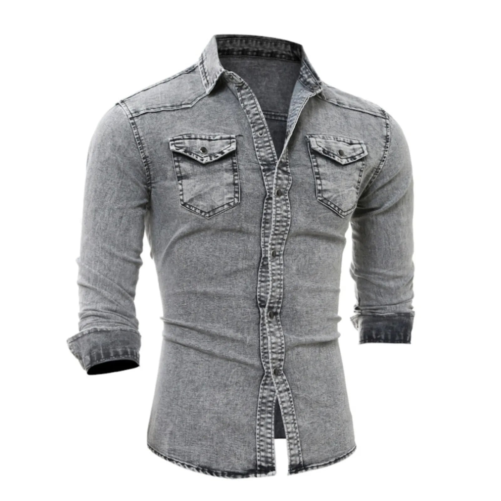 AutumnBlend Casual Denim Lapel Shirt ATHLEXES