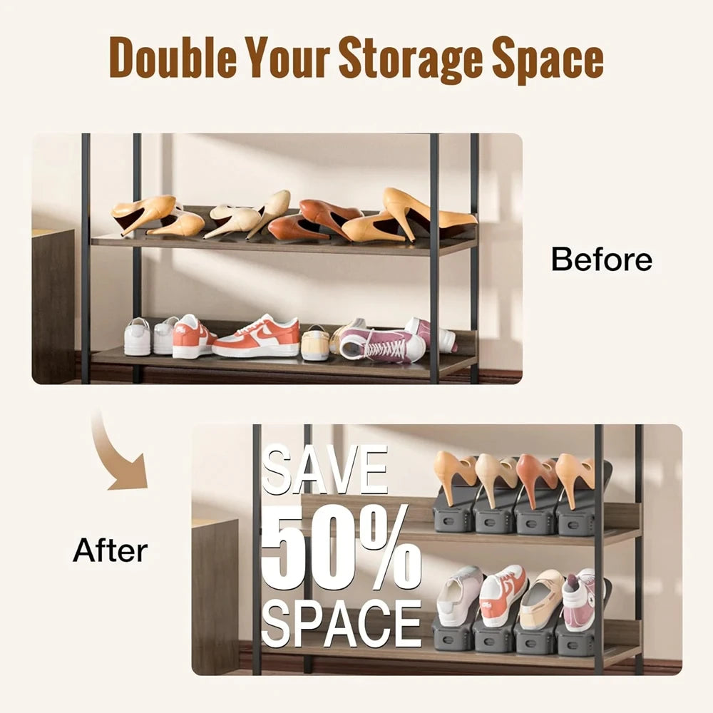 ShoeSavvy 12Pcs Adjustable Organizer Rack System ATHLEXES