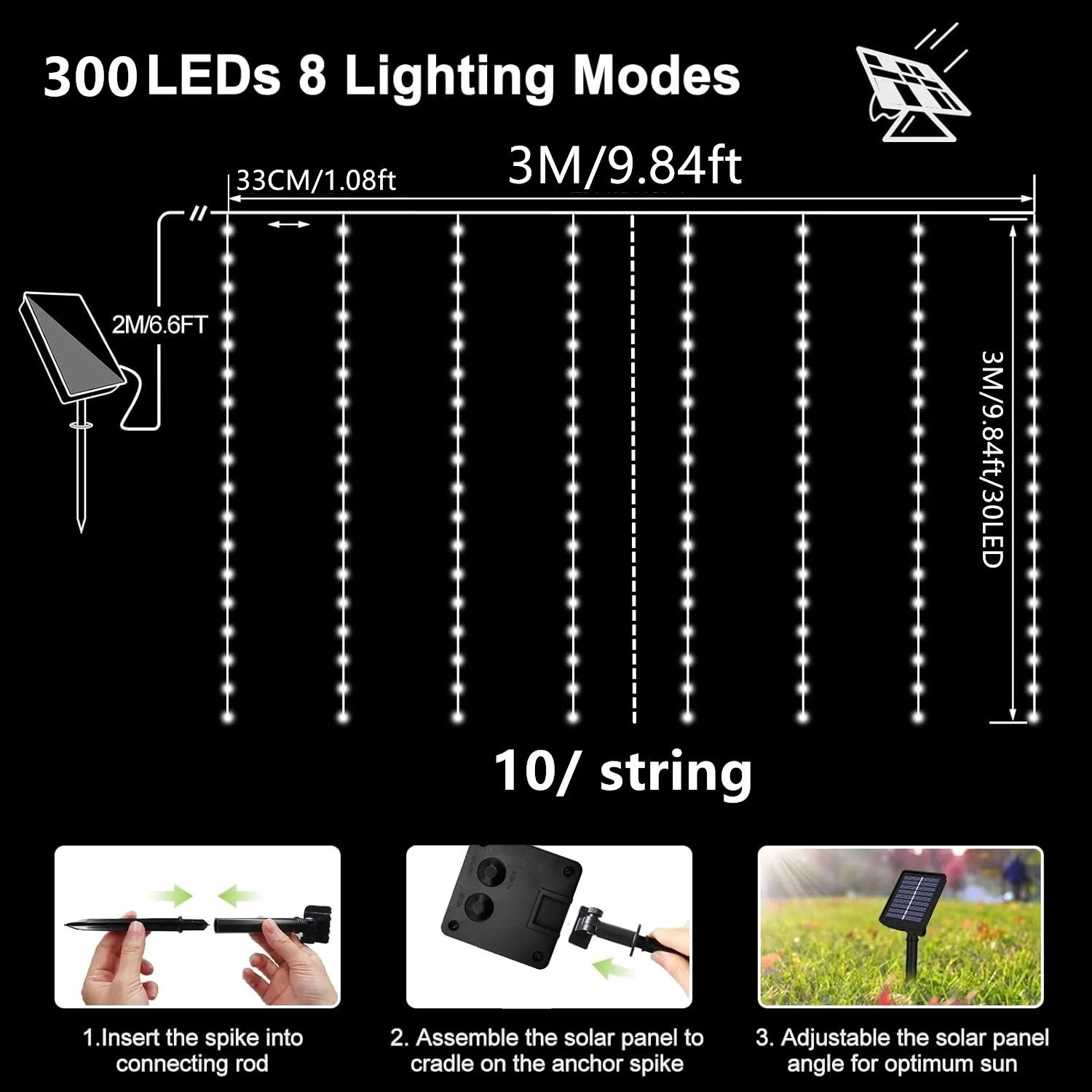 Luxe Solar Fairy Curtain Lights for Garden Events ATHLEXES