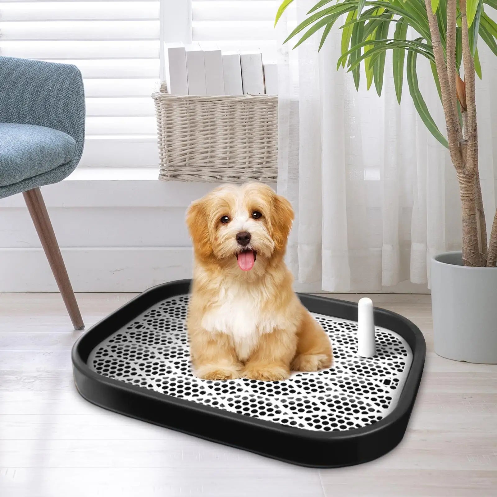 Portable Pet Dog Toilet Puppy Potty Tray Potty Toilet Dog Potty Tray Training Pad Holder Detachable Cleaning Tool Pet Supplies ATHLEXES