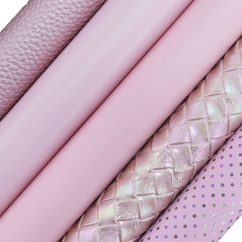 Elegant Pink Litchi Leather Vinyl Fabric Roll 30x132cm ATHLEXES