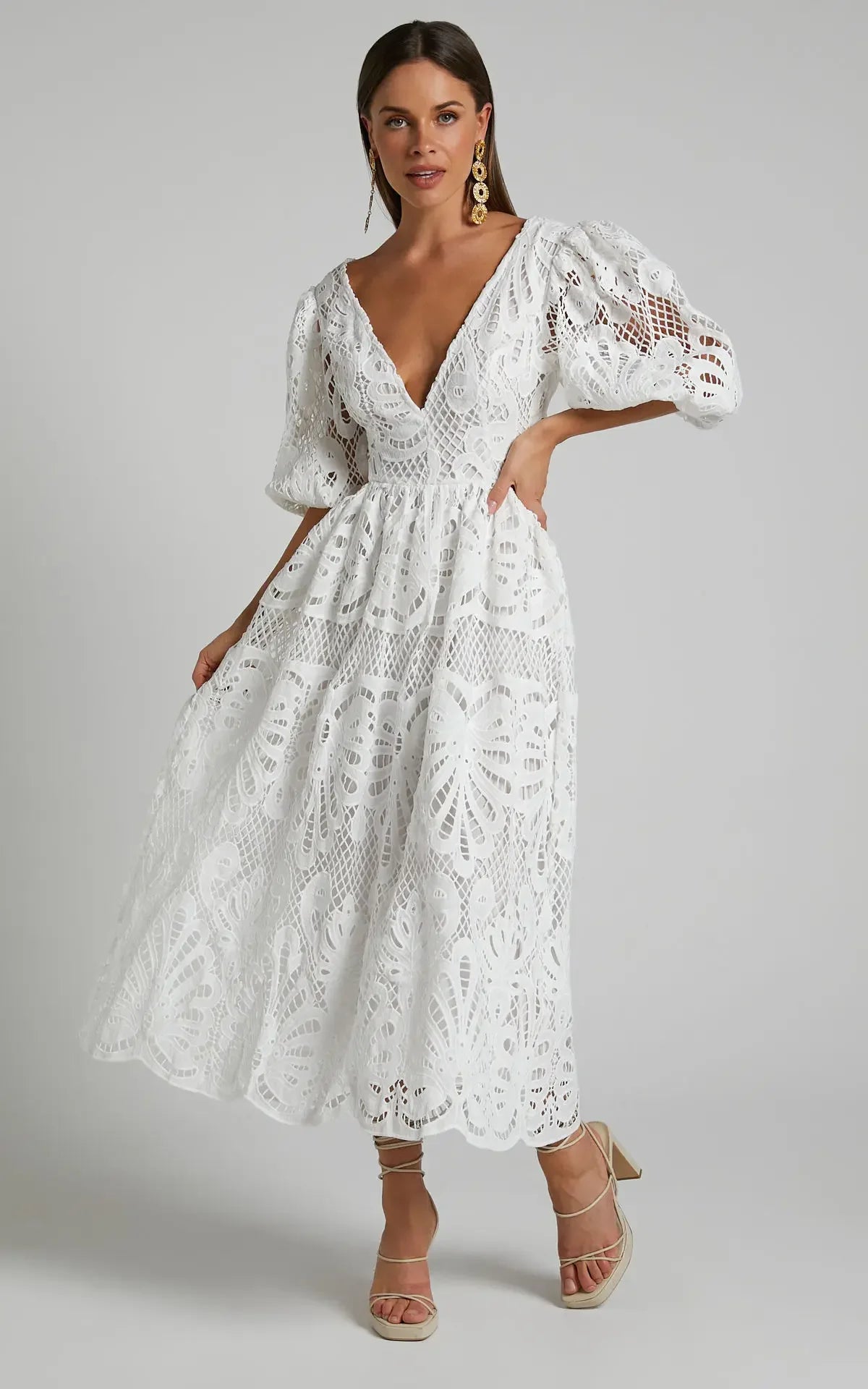 Elegant Lace Embroidered Summer Dress ATHLEXES