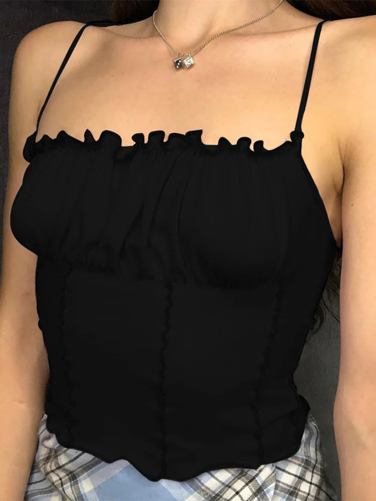 Chic Ruffle Crop Top for Effortless Style ATHLEXES