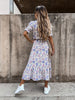 Elegant Floral V Neck Maxi Dress for Women ATHLEXES