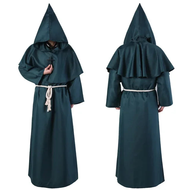Medieval Monk Cowl Robe Halloween Cosplay Cloak ATHLEXES