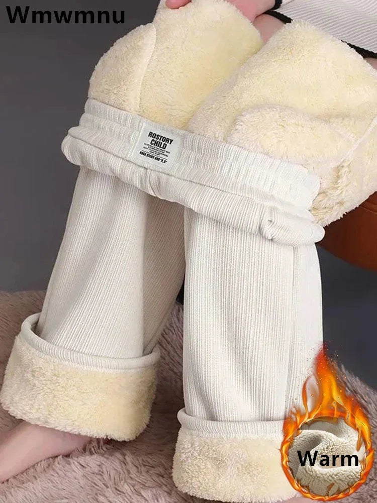 CozyChic Women’s High Waist Corduroy Plush Casual Pants ATHLEXES