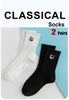 Hip-Hop Style Mid Length Socks - 2 Pairs Fashion Set ATHLEXES
