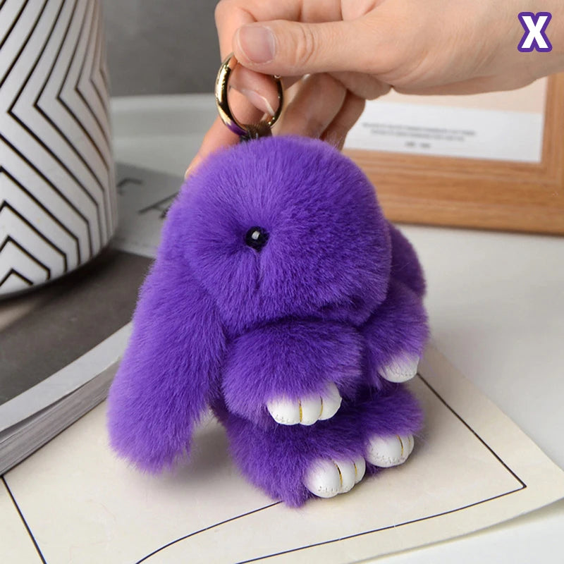 Chic 15cm Rabbit Fur Keychain for Bags & Gifts ATHLEXES