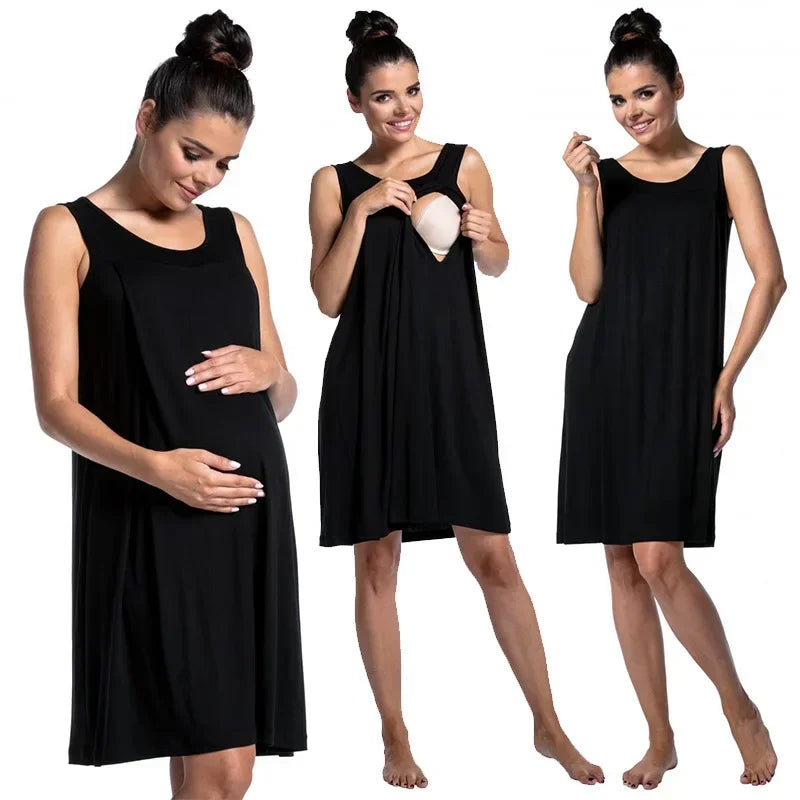 Elegant Maternity Nursing Gown for Comfortable Care ATHLEXES