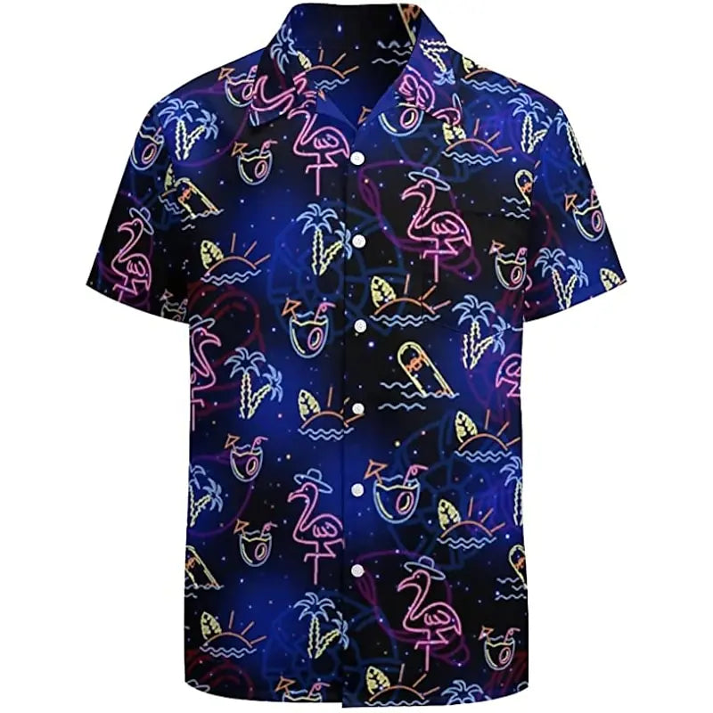 Hawaiian 3D Printed Short-Sleeve Shirt ATHLEXES