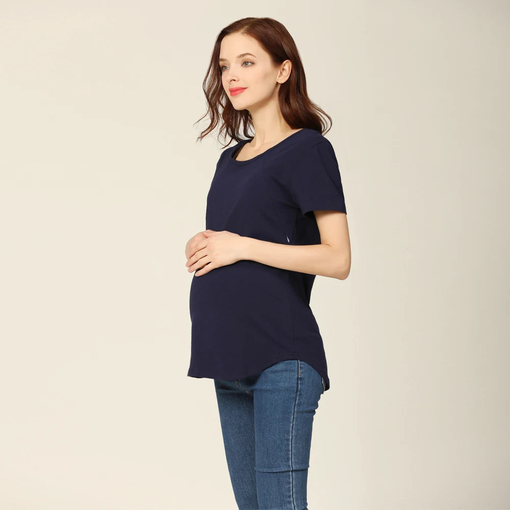 Maternity Comfort Tee for Nursing Moms ATHLEXES
