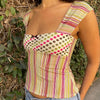 Cottage Y2K Aesthetic Bow Trim Milkmaid Crop Top ATHLEXES