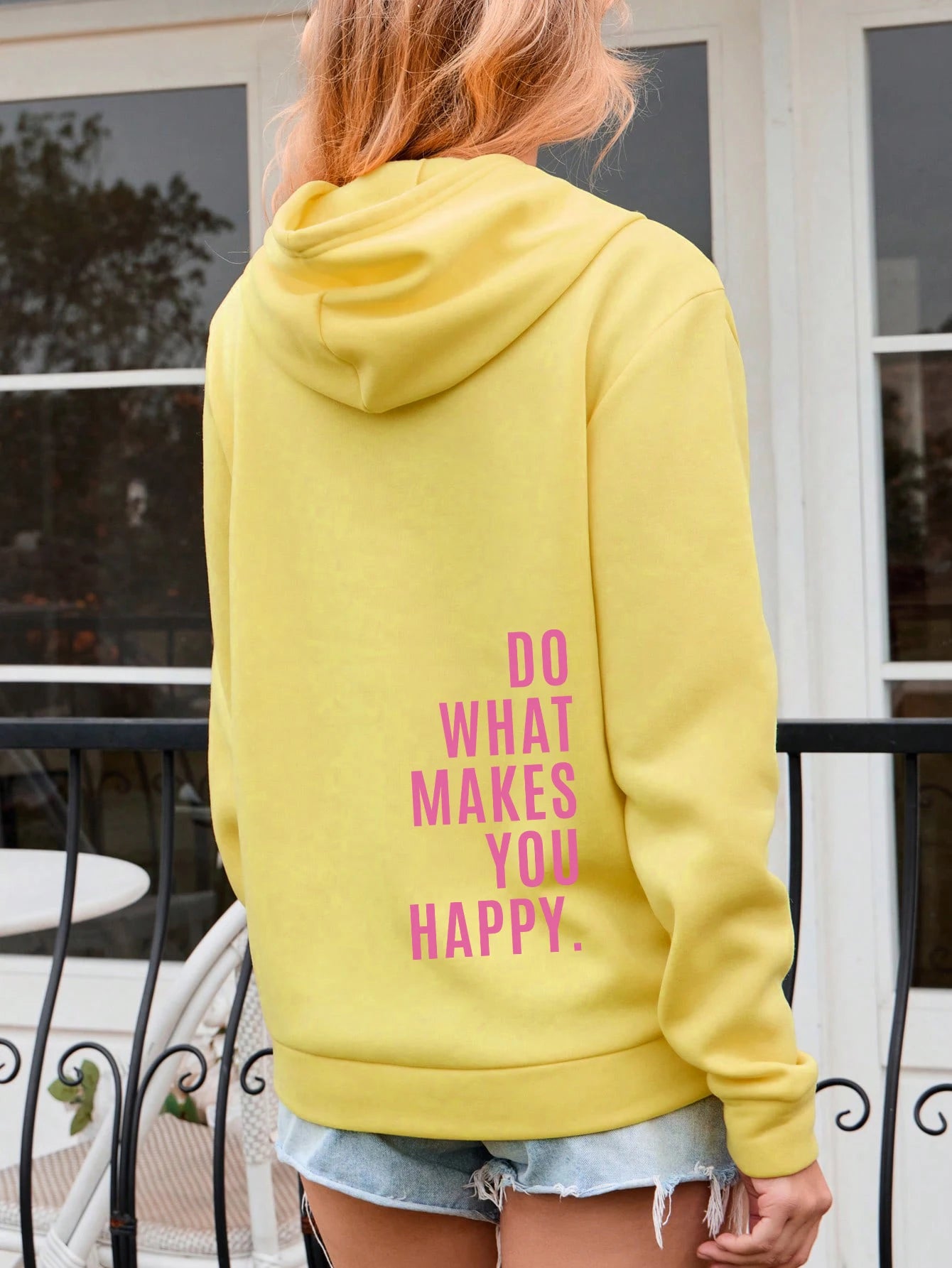Happy Vibes Pink Letter Streetwear Hoodie ATHLEXES
