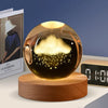 Galactic Saturn Crystal Ball with Wooden Base ATHLEXES