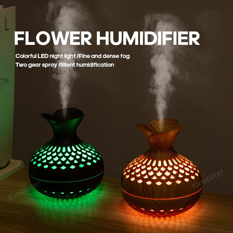 Wood Grain USB Aroma Humidifier 300ml Atomizer ATHLEXES