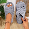 Cozy Chic Cross Strap Corduroy Slippers ATHLEXES