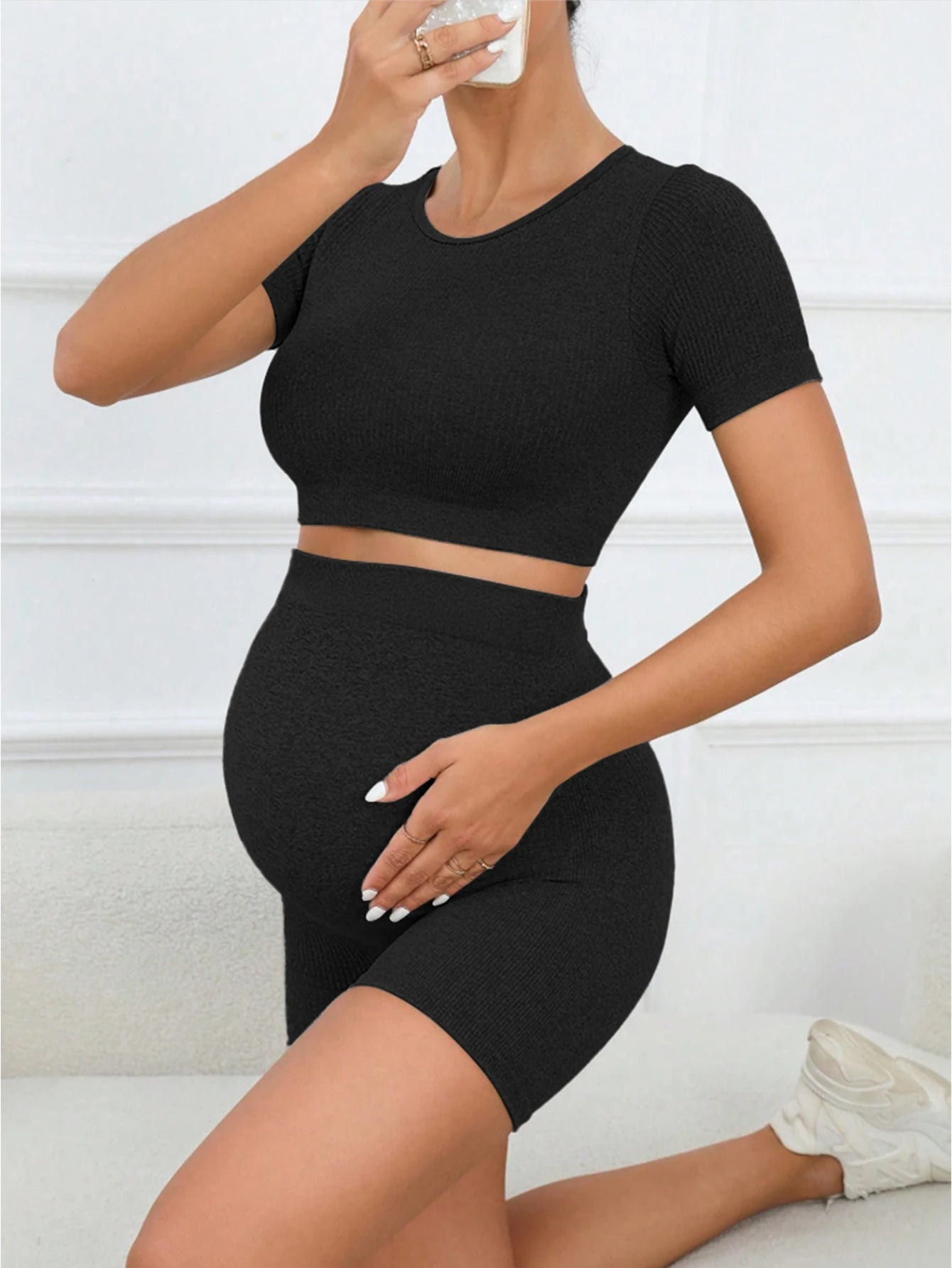 Maternity Comfort Seamless Crop Top and Legging Set ATHLEXES