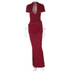 Elegant V-Neck Side Slit Maxi Dress for Women ATHLEXES
