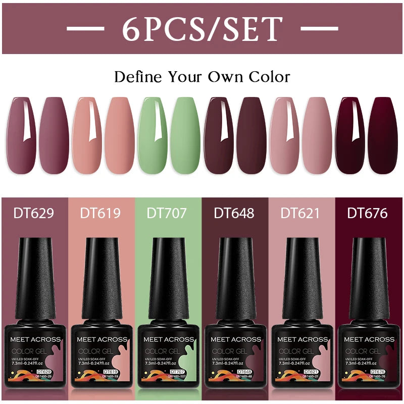 NailArt Pro 6pc UV Gel Polish Kit for Manicure ATHLEXES