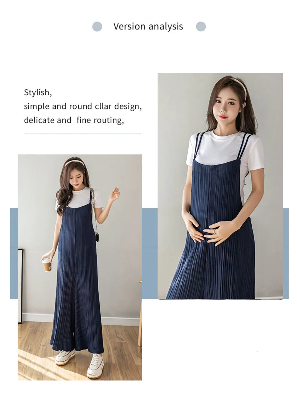 Chic Summer Maternity Chiffon Wide Leg Pants ATHLEXES