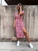 Elegant Floral V Neck Maxi Dress for Women ATHLEXES