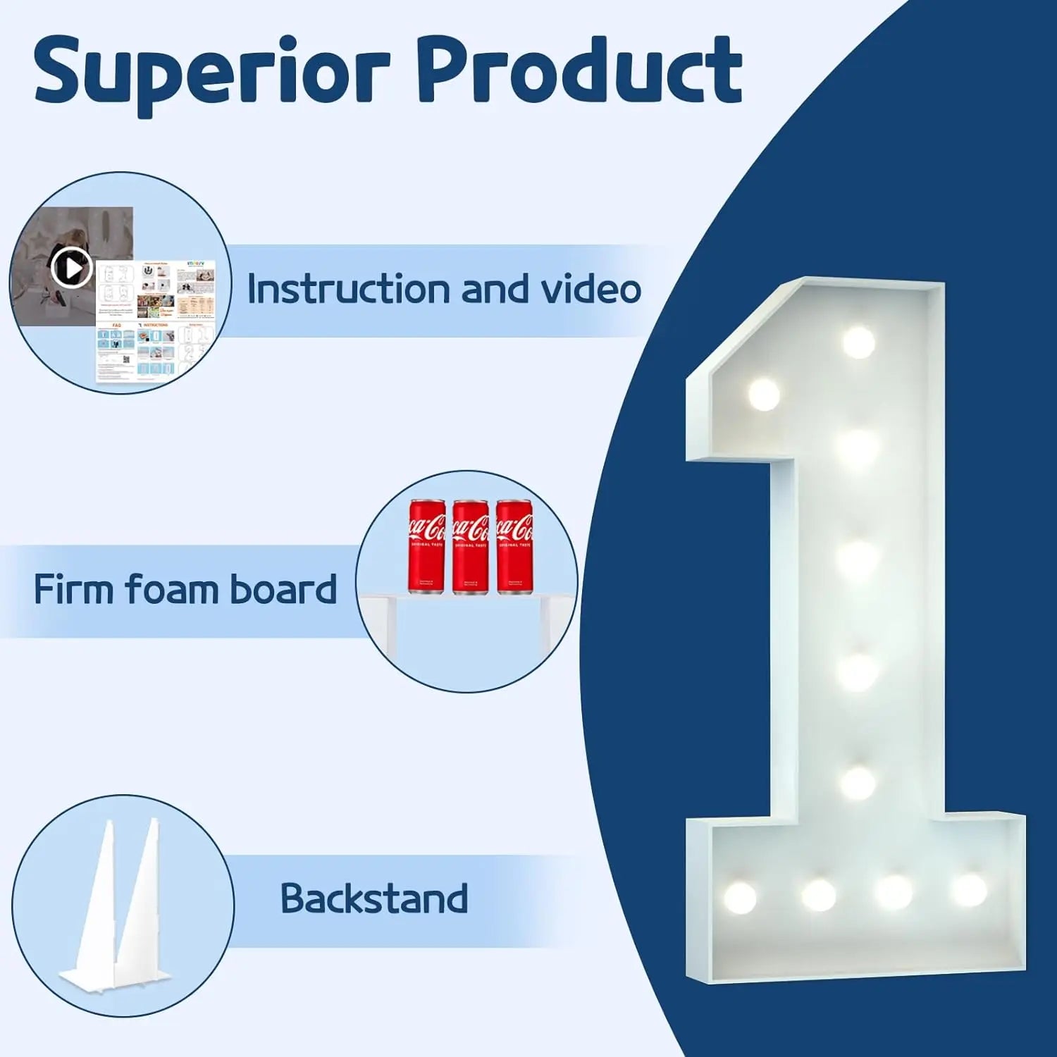 Radiant 4FT DIY Light Up Numbers for Celebrations ATHLEXES