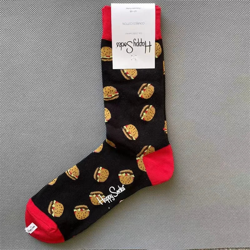 Happy Socks Men's Diamond Check Crew Socks for All Seasons ATHLEXES