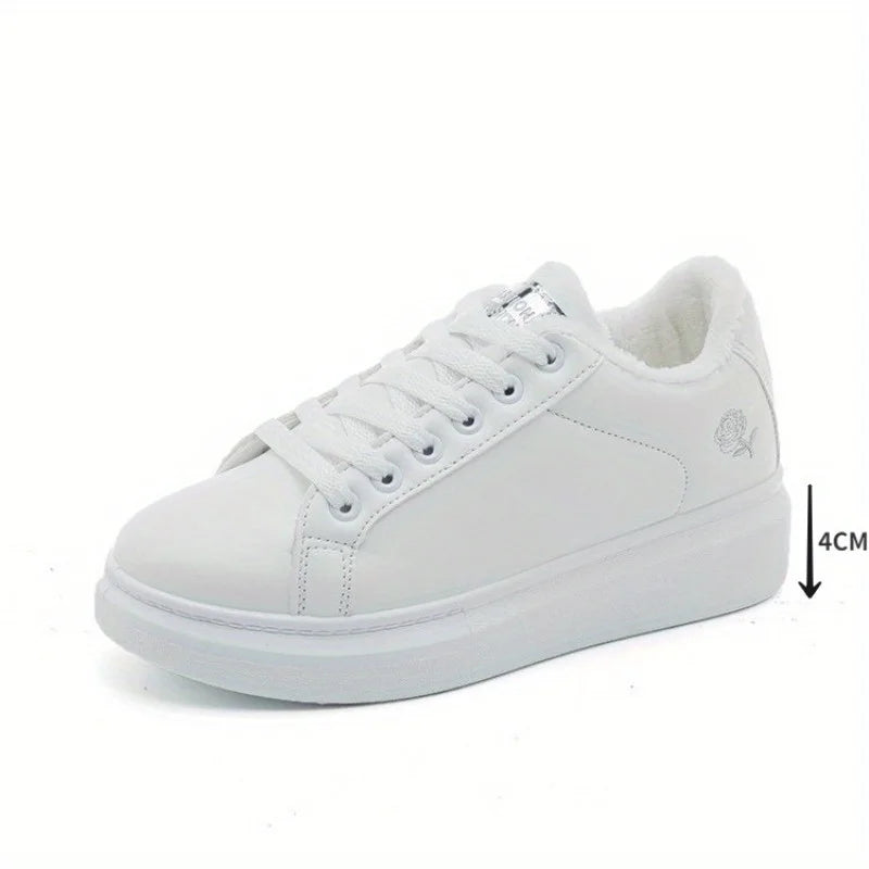 Blossom Breeze Chic White Lace-Up Sneakers ATHLEXES