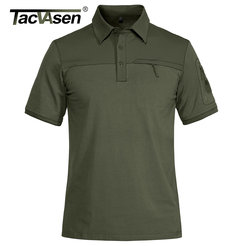 TACVASEN Men's Outdoor Polo Shirt with 2 Zipper Pockets ATHLEXES