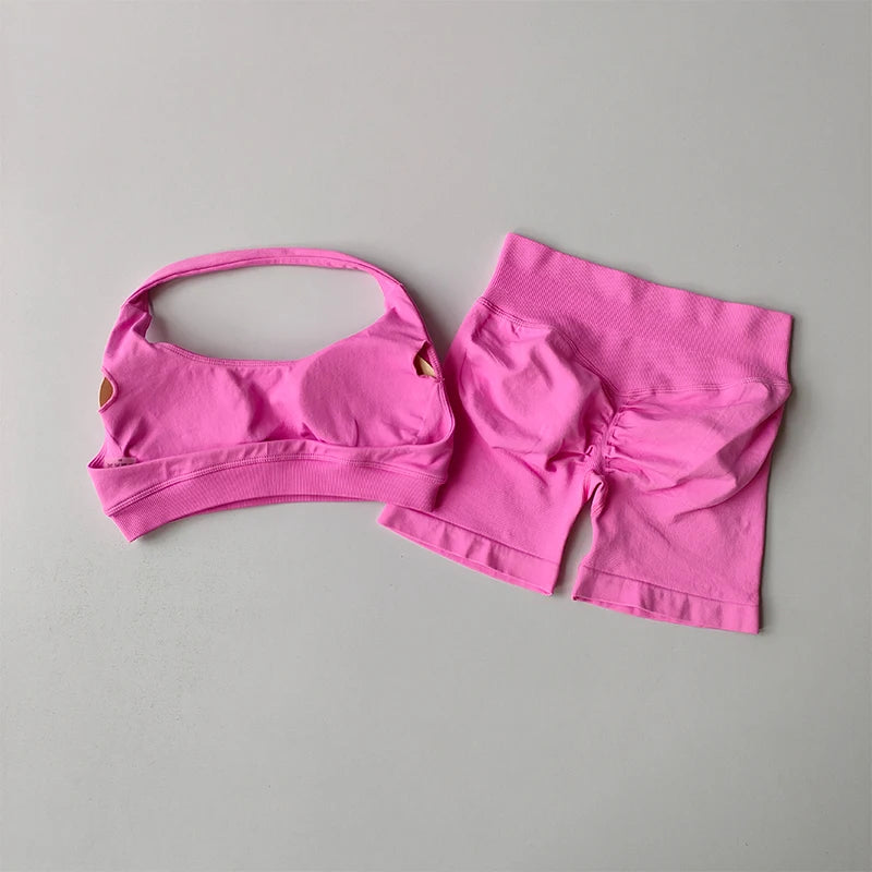 PeachFit High Waist Yoga Bra and Shorts Set ATHLEXES
