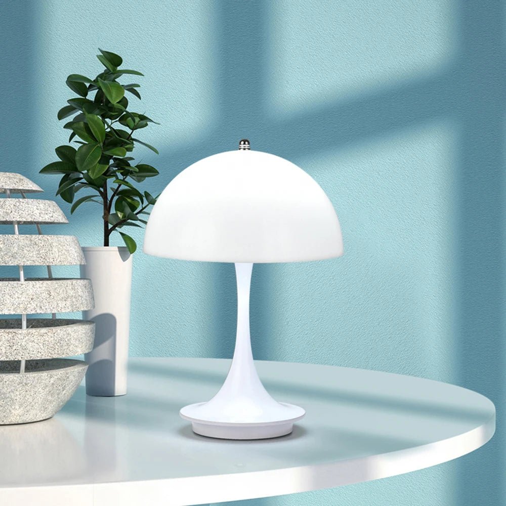 LED mushroom small table lamp portable USB charging dimmable flower bud lamp bedroom bedside lamp ATHLEXES