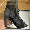 Hollow Mesh Peep Toe Stilettos: Summer High Heel Fashion ATHLEXES
