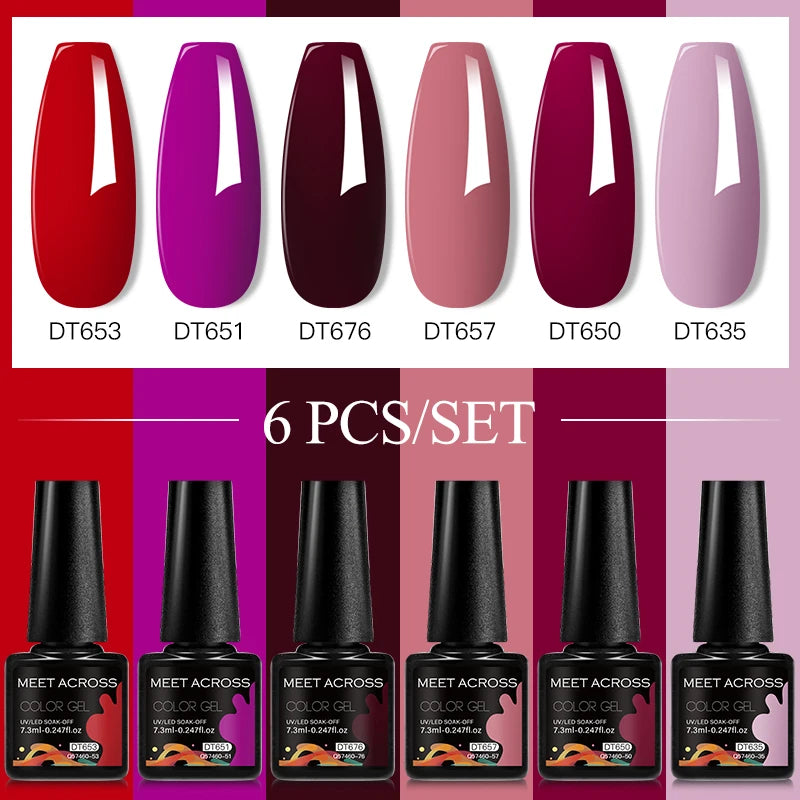 NailArt Pro 6pc UV Gel Polish Kit for Manicure ATHLEXES