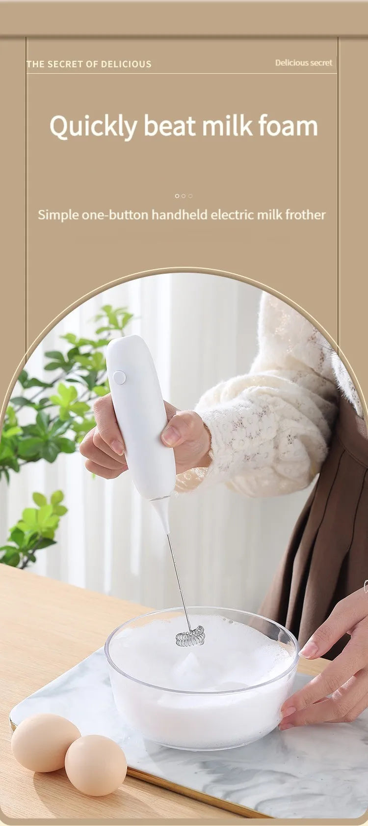 Handheld Egg Beater & Frother Mixer Tool ATHLEXES
