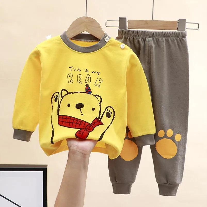 CozyCotton Cartoon Toddler Pajama Set ATHLEXES