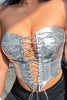 Goddess Glam Metallic Corset Top ATHLEXES