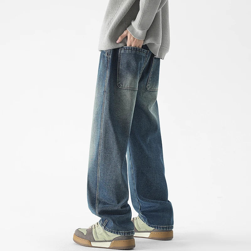 Winter Fleece Men's Baggy Straight Jeans ATHLEXES