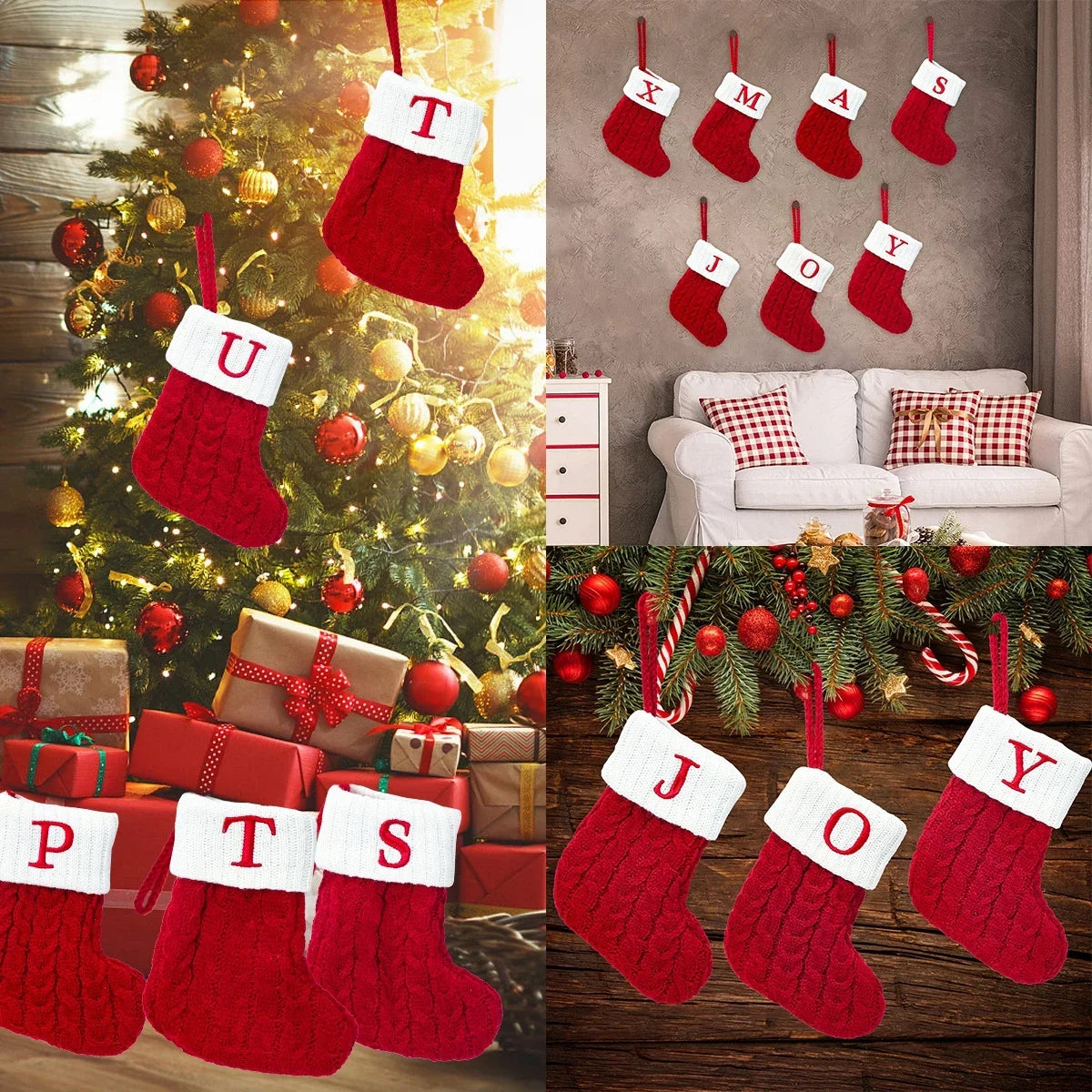 Festive Knitted Christmas Letter Stockings 2024 ATHLEXES