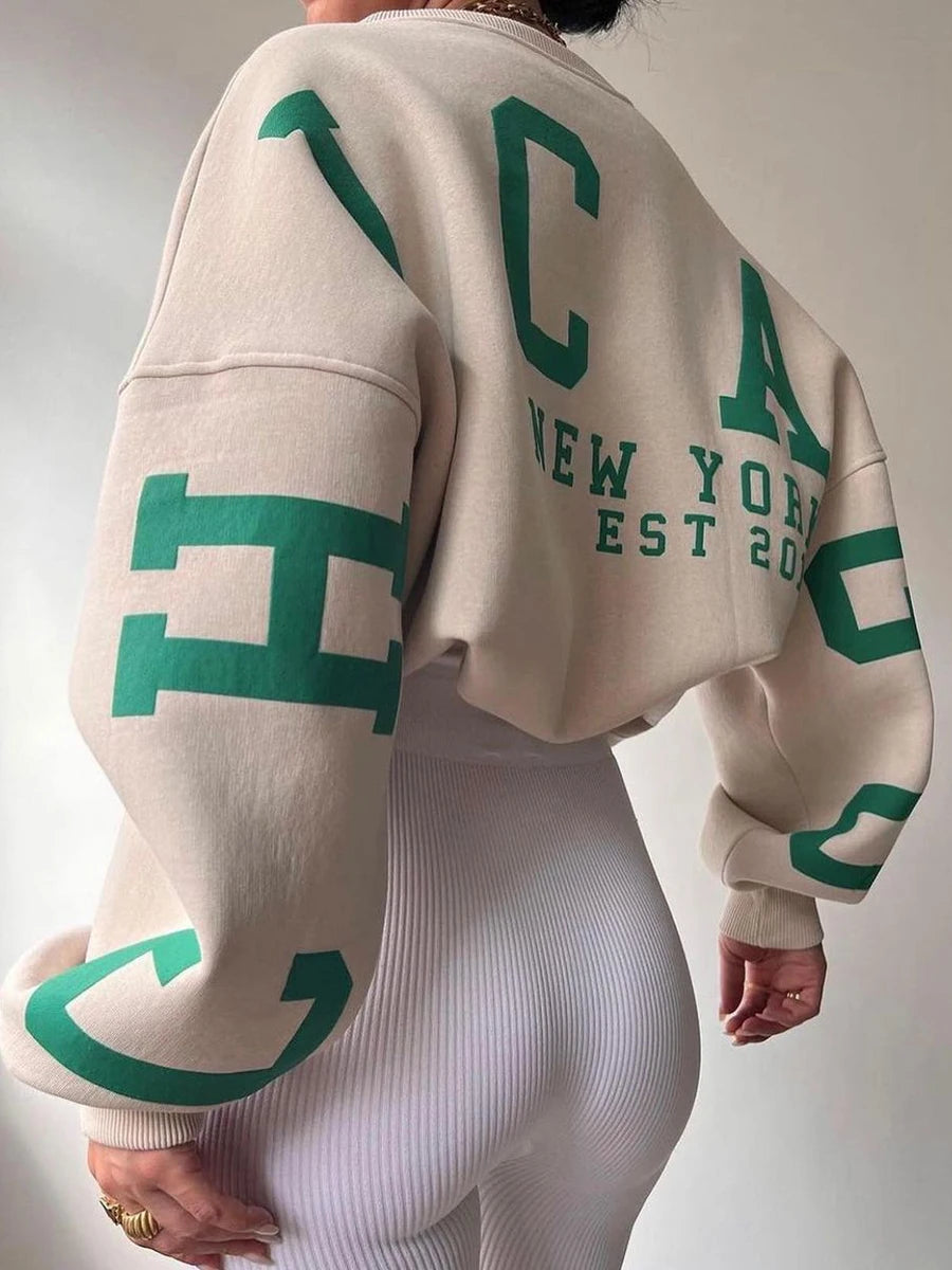 ChicStreet Trendy Oversized Letter Hoodie ATHLEXES