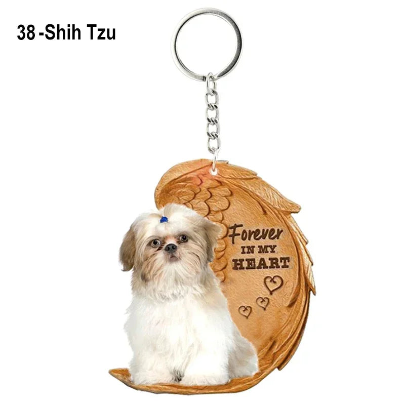 Heartfelt Dog Angel Pendant Keychain ATHLEXES