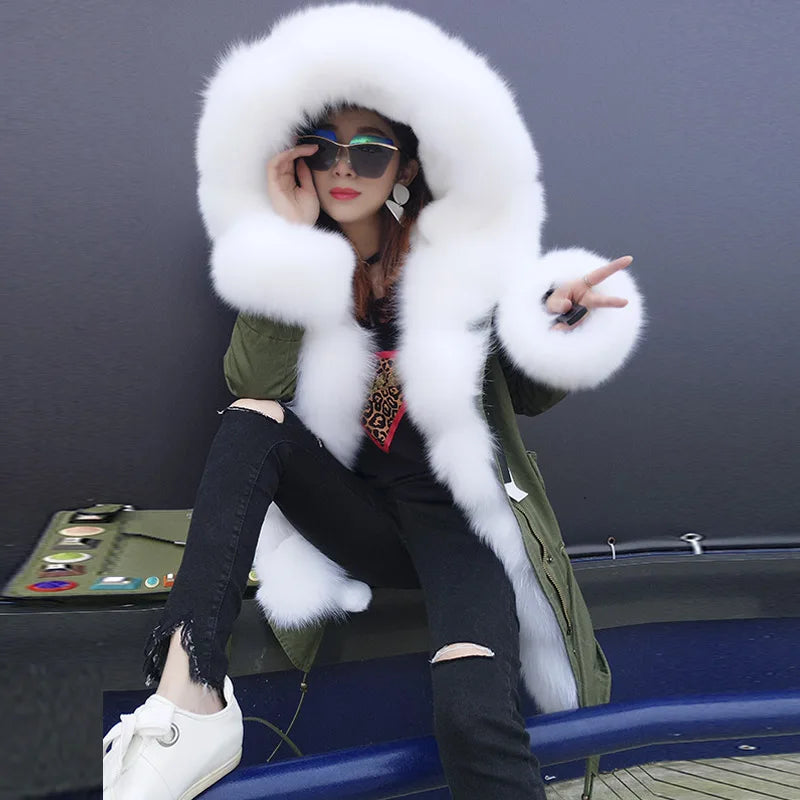 Sophisticated Real Fur Hooded Outerwear ATHLEXES